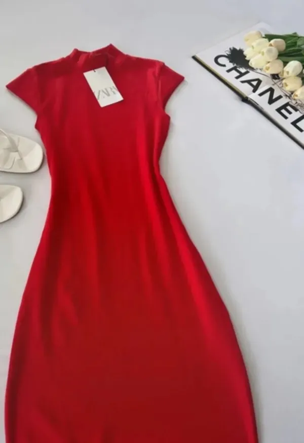 Red Midi Dress - Image 5