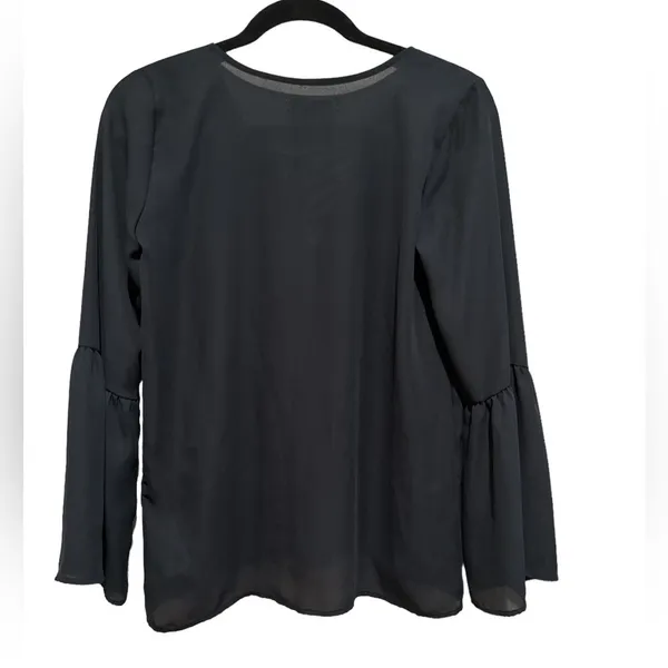 Abercrombie & Fitch Black Bell Sleeve Boho Blouse Xs - Image 4