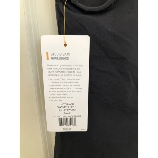 Lucy Women's Studio Cami Black Racerback Size‎ Small - Image 3