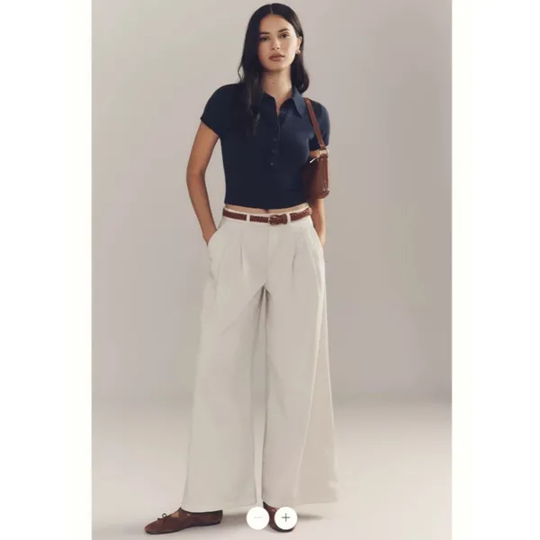 By Anthropologie Low-Rise Pleated Wide-Leg Trousers - Image 2
