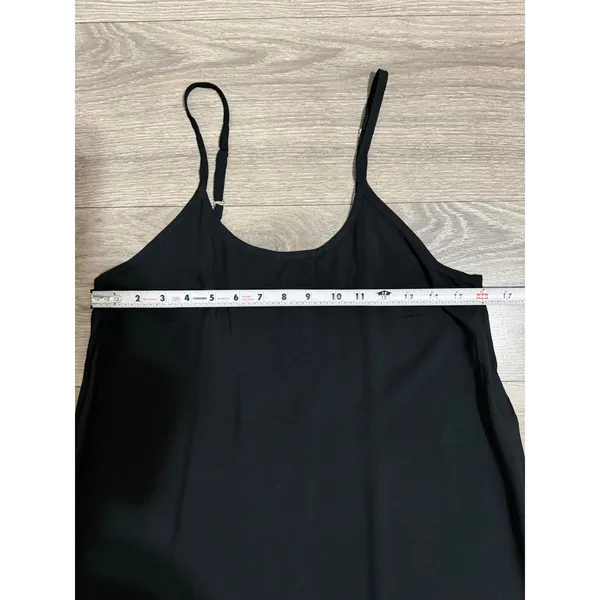Wild Fable Slip Mini Dress XS Ebony Black Rayon Scoop Back Adjustable Gothic - Image 5