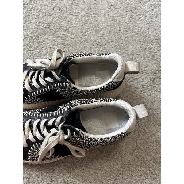 Dolce Vita Dolley Women's Sneaker, Black White Knit, Size 8.5, Retro‎ Style - Image 2