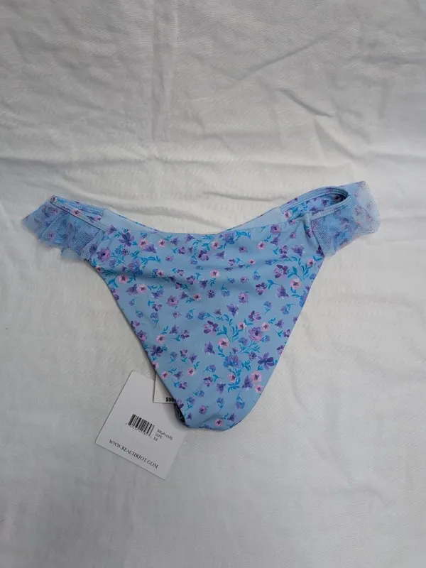 Beach Riot Womens Paige Micro-Floral Print Bikini Bottom Size XS - Image 2