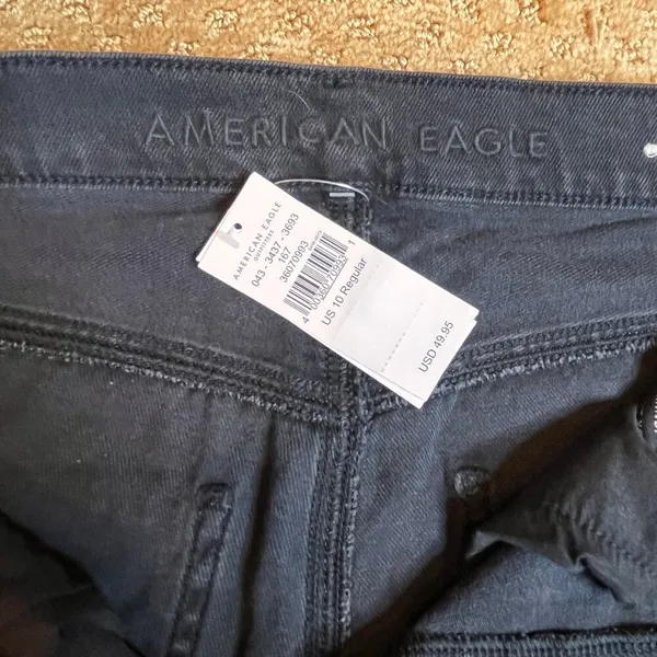 NWT AE AMERICAN EAGLE MOM JEAN BLACK WOMENS SZ 10 Streetstyle Urban Y2k 80s - Image 8