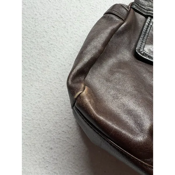 Kate Spade Rare Brown/Black Leather Turn Lock Shoulder Bag Purse With Dust Bag - Image 3