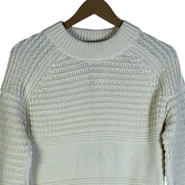 Universal Thread Cotton Knit Sweater Womens XS Cream Cozy Clean Girl Minimalist - Image 3