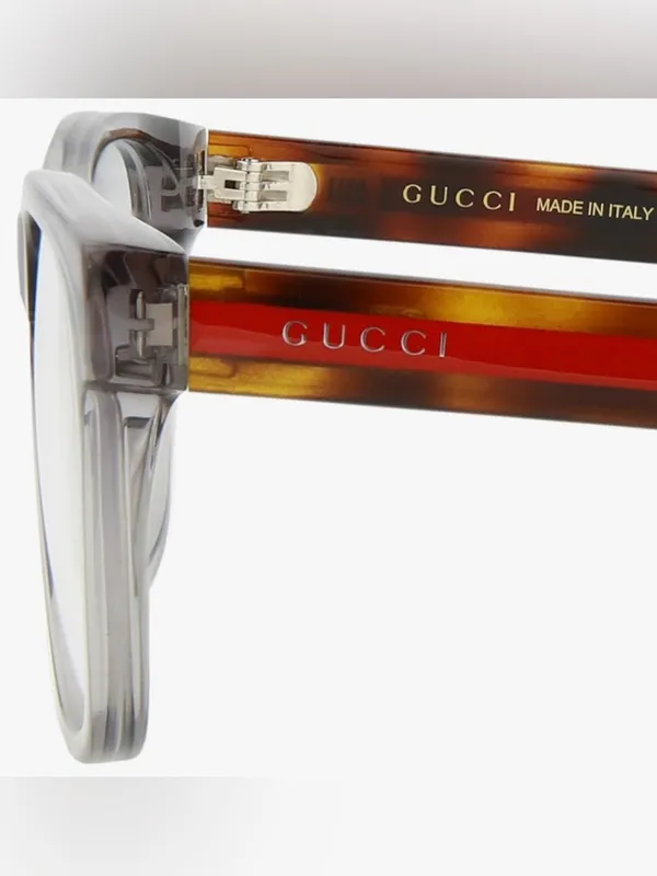 Gucci GG0040 004‎ Transparent Light Grey Plastic Square Eyeglasses w/Case - Image 4