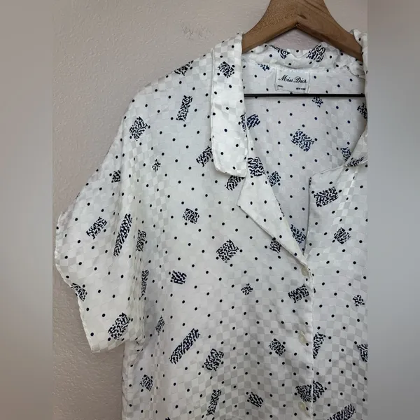 Vintage Miss Dior Christian Dior Pajamas Top size Small 70’s 80’s - Image 3