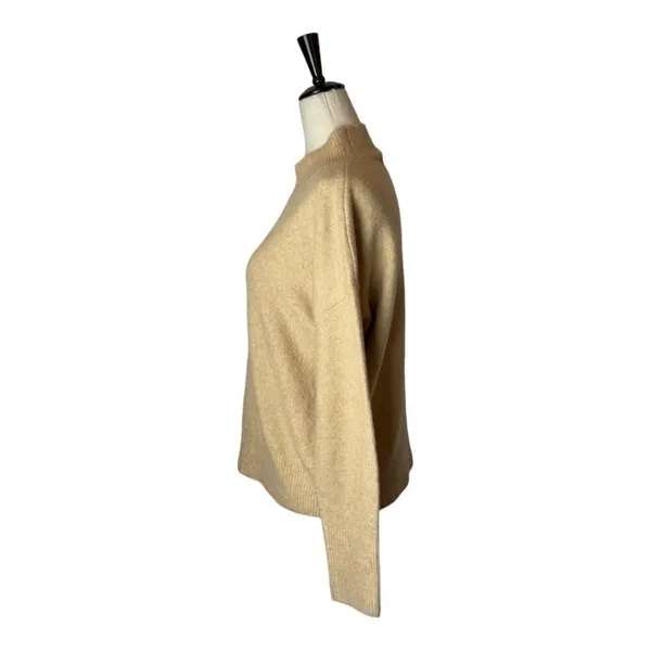 Magaschoni Sweater Women‎ Small Tan Knit Wool Blend Mock Neck Pullover - Image 7