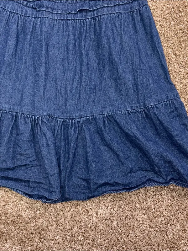 Blue Denim Smocked Tiered Dress - Image 7