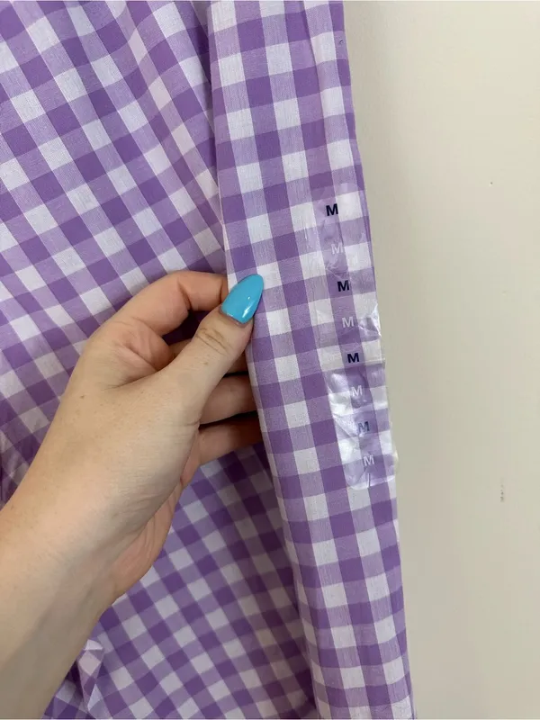Gap Body Purple Gingham Plaid Poplin Cotton Pajama Pants Size Medium NWT - Image 7