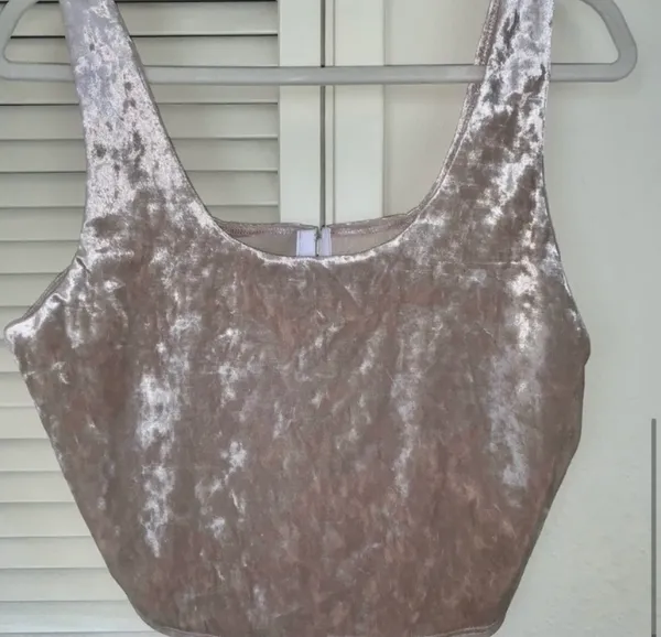 Make Them Blush colored Crush Velvet Corset Top - Image 6