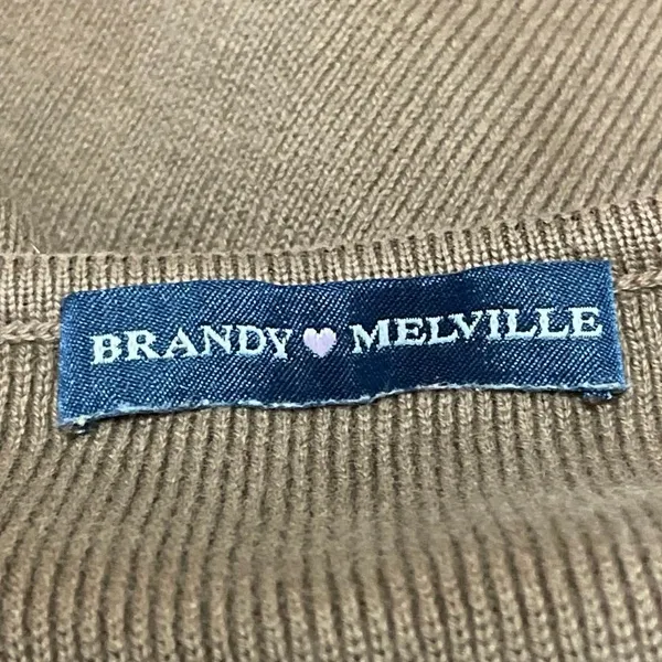 Brandy Melville Brown Sleeveless Ribbed Knit Button Down Vest Crop Top Size S - Image 4