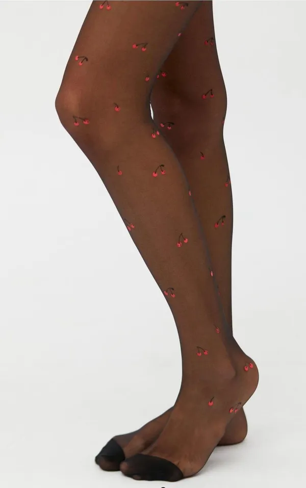 Urban Outfitters Black Cherry Tights - Image 2