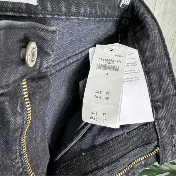 NWT Abercrombie & Fitch Ultra High Rise 90s Straight Jean Black Destroy 24 / 00R - Image 11