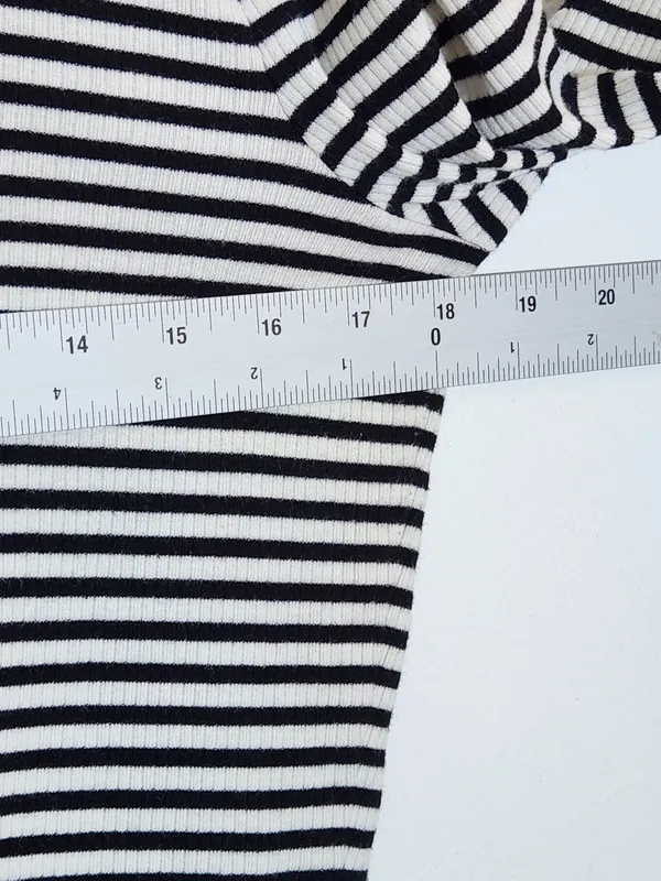 Lauren Ralph Lauren Womens Black and White Ribbed Knit Henley Size Large - Image 6