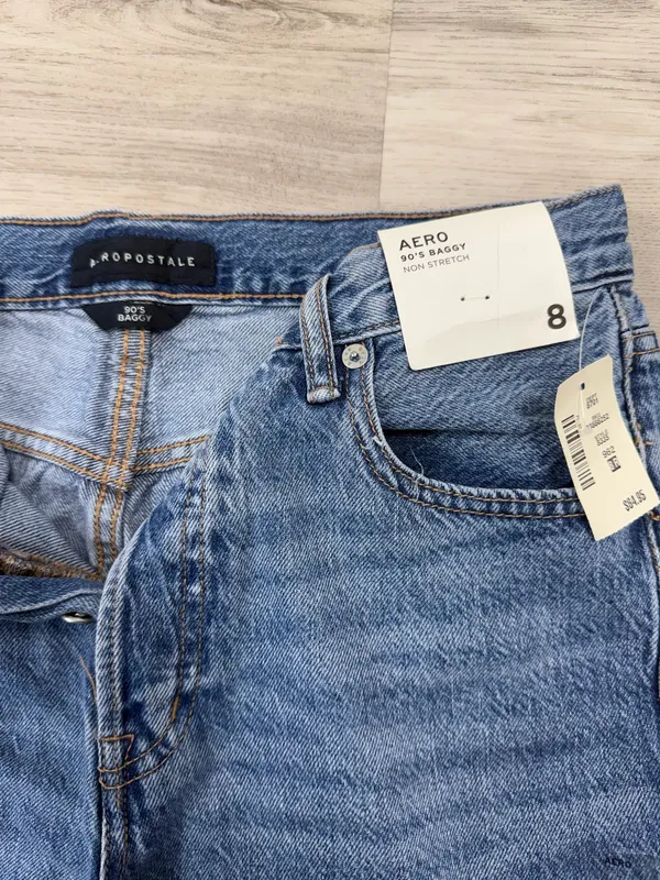 Aeropostale Light Blue Distressed 90s baggy Jeans - Image 4