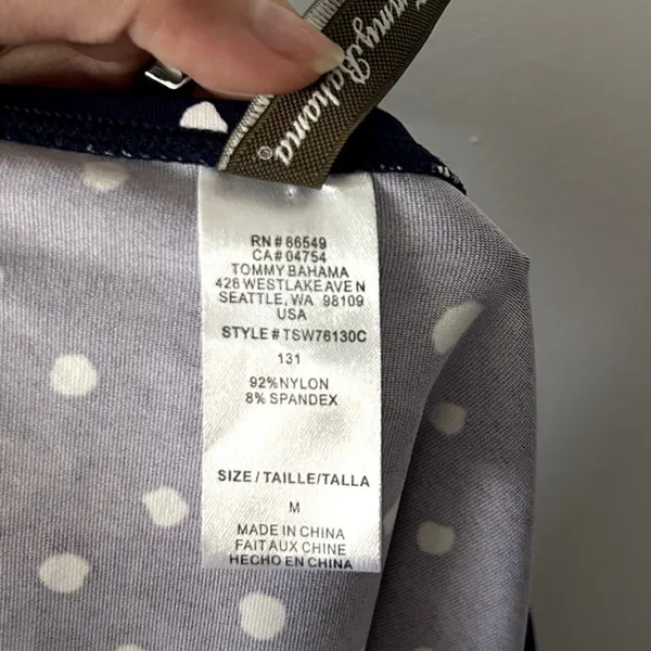 Tommy Bahama Blue White Polka Dot Mini Swim Coverup Skirt Size M - Image 4