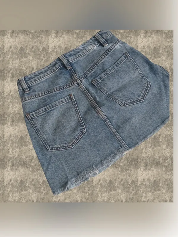 We The Free Denim Front-Zip Mini Skirt - Image 2
