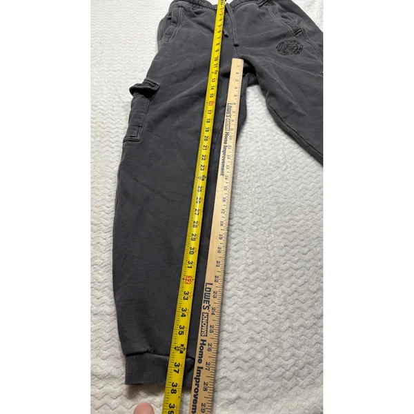 Gymshark Heritage Cargo Joggers Washed Grey Embroidered Crest Sweatpants XS - Image 4