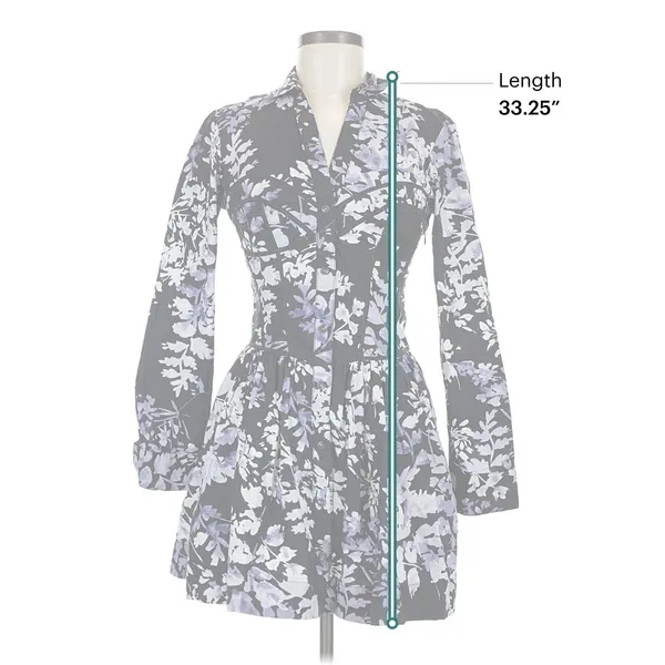 By Anthropologie Black Lavender Floral Corset Shirt Dress 6 Button Front Mini - Image 6