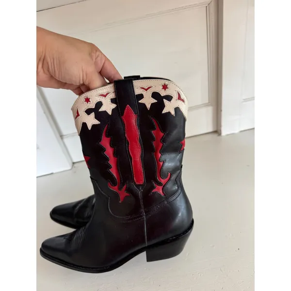 Matisse black red & white western‎ boots size 6.5 - Image 4