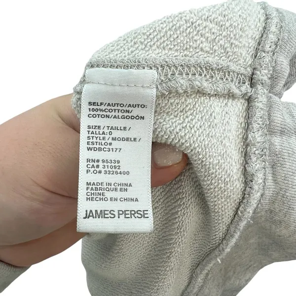 James Perse Light‎ Gray Crew Neck Terry Cotton Sweatshirt Size 0 / XS - Image 11