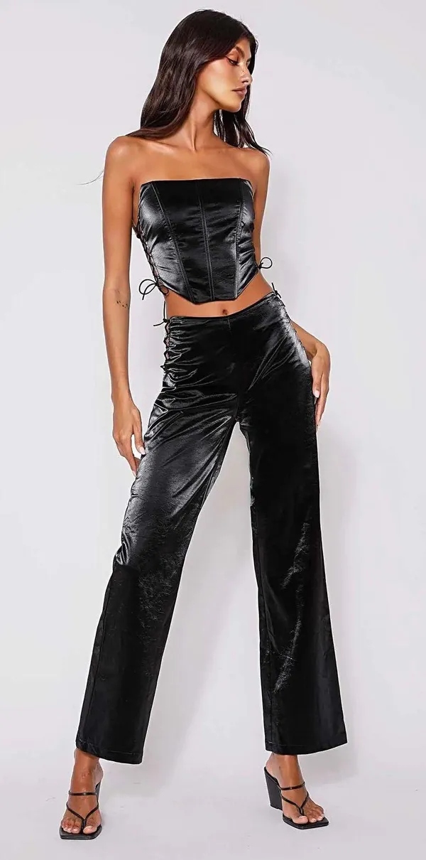 Tiger Mist Black Lace Up Cut Out Amity Pants - Image 2