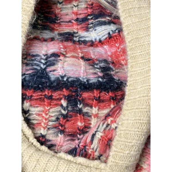 Old‎ Navy Crew Neck Fair Isle Sweater Women Sz L Wool Blend Retro Boho Boxy Warm - Image 8