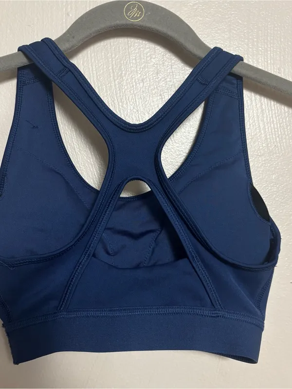 Adidas Women’s Sports Bra Removable Padding‎ Racer Back Blue XS - Image 3
