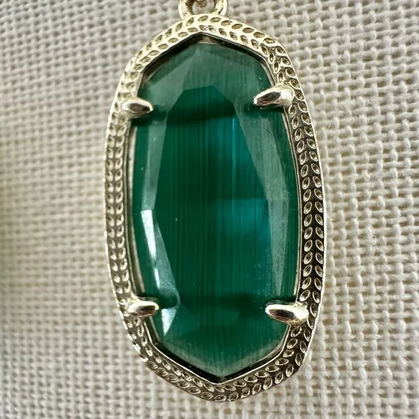 Kendra Scott Dani earrings in gold and emerald cat's eye - Image 5