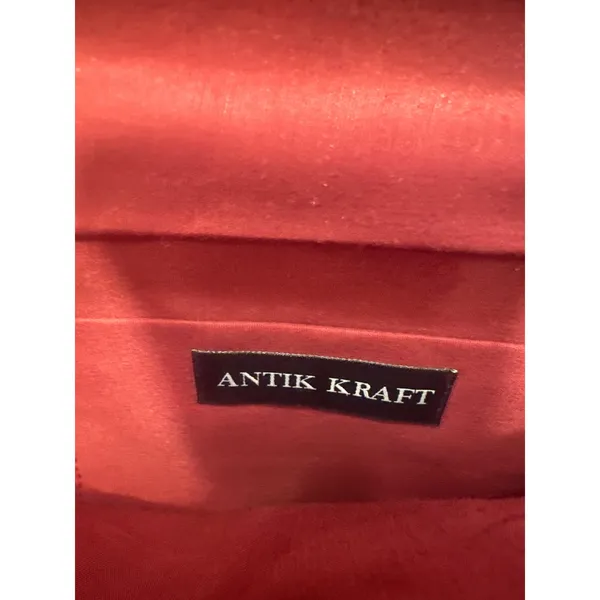 Antik Kraft Boho Beaded Fringe Envelope Clutch Crossbody Bag Pink Red fairy - Image 6
