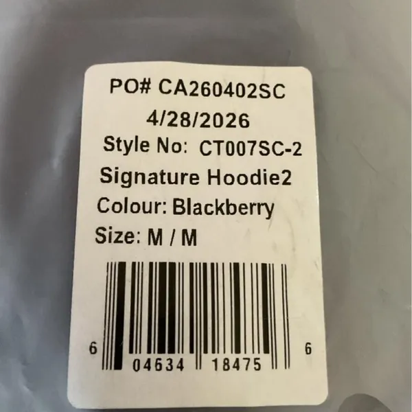 NWT COMFRT SIGNATURE HOODIE BLACKBERRY Medium Unisex - Image 2