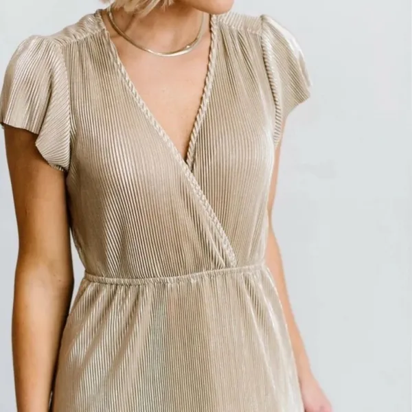 Baltic Born Athena Pleated Maxi Dress Sz XS Champagne Gold Maternity Bridesmaid - Image 7