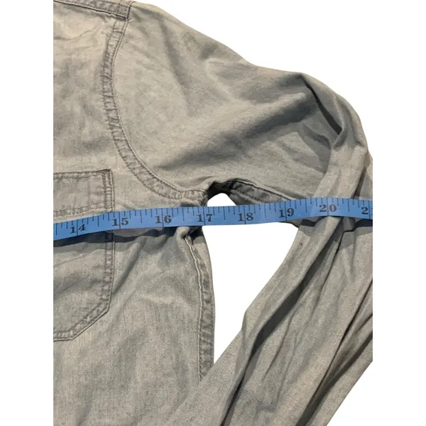 Hollister Button Down Shirt Women XS Blue‎ Denim Chambray Coastal Western 3W2170 - Image 4