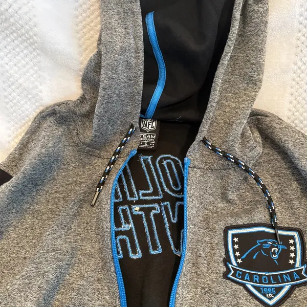 nwt new NFL carolina panthers hooded zip up sweatshirt size small S - Image 3