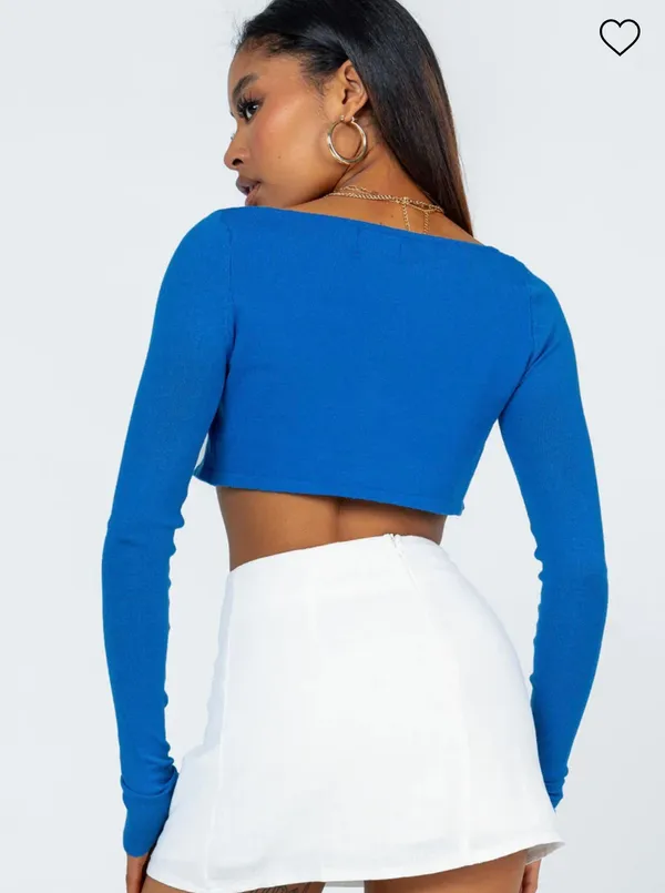 Princess Polly Top REEVES TOP BLUE - Image 4