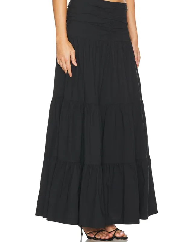 Rails Agatha Skirt Tiered Ruched Waistband Black Size XS - Image 2