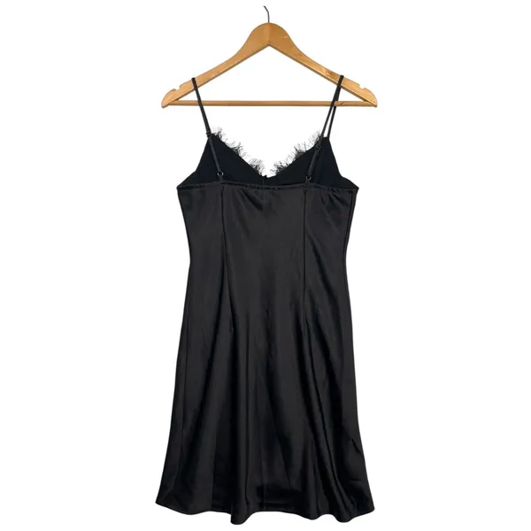 New White Fox Mini Slip Dress Womens Small Black Lace Trim Party Sexy Date Night - Image 2