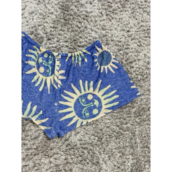 Out From Under Ellie Sweatshorts Blue Celestial Sun Drawstring Boho Loungewear M - Image 6
