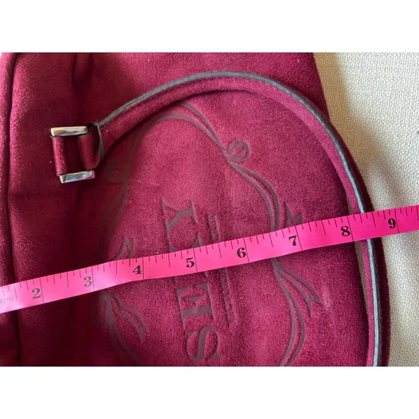 Victoria's Secret SEXY Logo Bag Burgundy Faux‎ Suede Y2K Satchel Retro Coquette - Image 6
