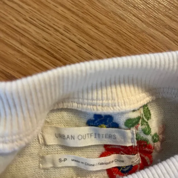 Urban Outfitters, Woman’s Fleece Crop Sweater, with‎ Flower Decals, Size S/P - Image 2