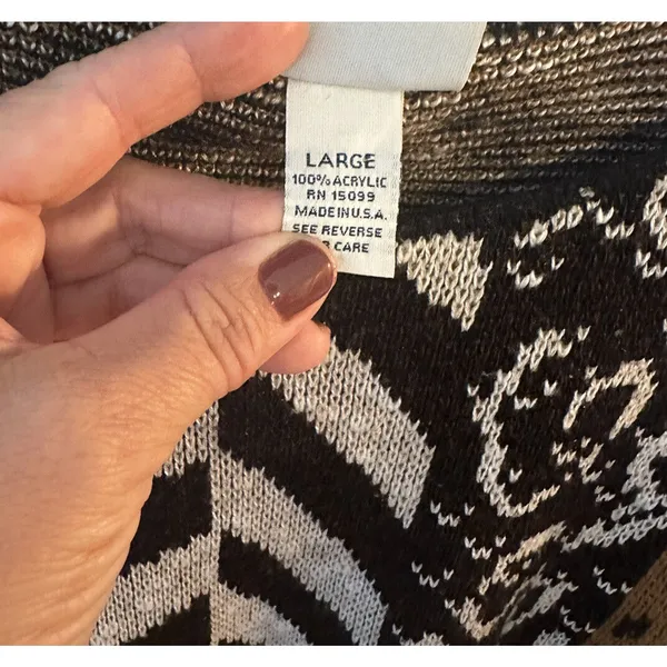 Classic Elements Vintage Sweater Mixed Animal Print Made In USA Womens Large - Image 4