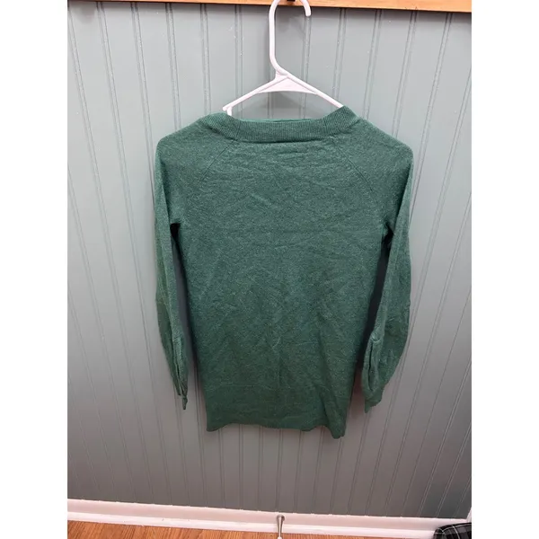 Free People Cardigan Sweater Green Button‎ Front Pockets Women's small - Image 3