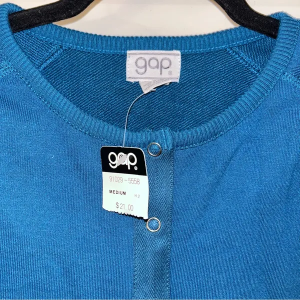 NWT 80’s Vintage Shoulder Pads Gap Crewneck Snap Sweatshirt - Image 8