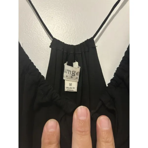 Umgee Black Halter Maxi Dress Women's Size Medium Sleeveless Boho Resort Vacay - Image 3