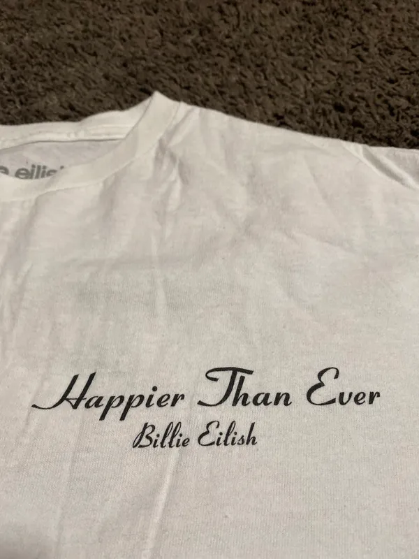 Billie Eilish White Tee Size Large - Image 3