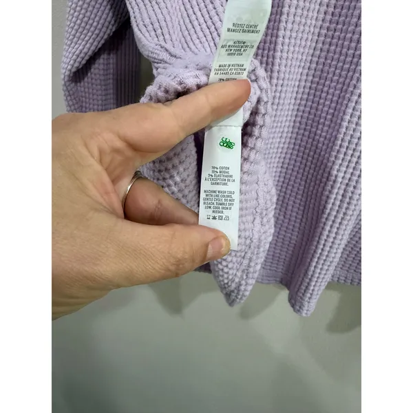 OFFLINE by Aerie Waffle‎ Knit Long Sleeve Top Lavender Purple Thumbhole Small - Image 8