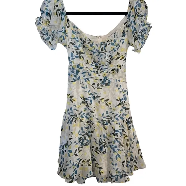 Hello Molly leaf Ruffle milkmaid Mini dress Fairy core romantic Whimsical - Image 7