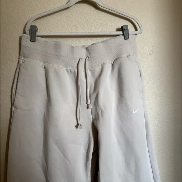 Nike Phoenix Fleece High Waisted‎ Wide-Leg Pants Sz XL Light Orewood Brown/ Sail - Image 5